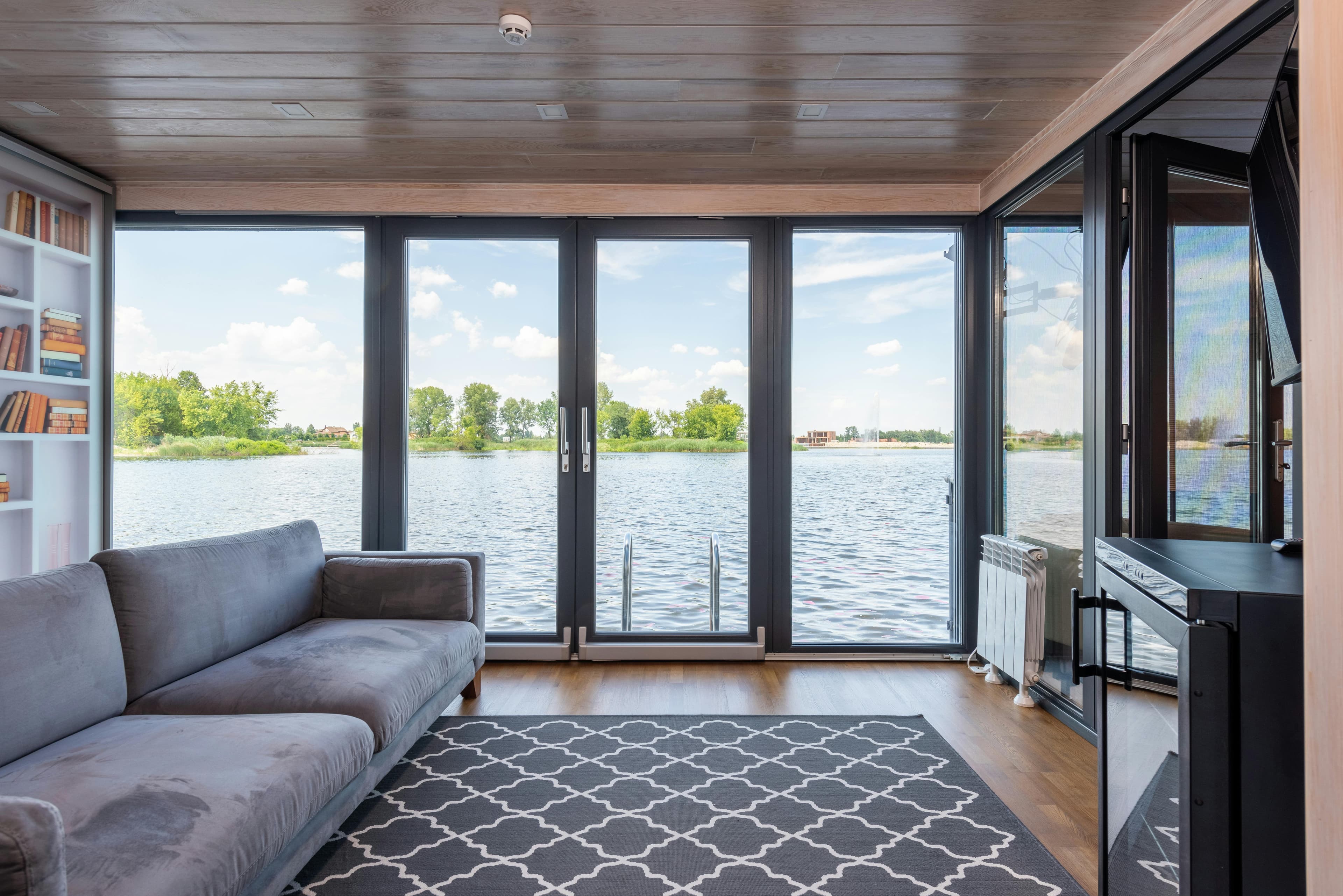 Black powder-coated aluminium entry doors modern home Gauteng