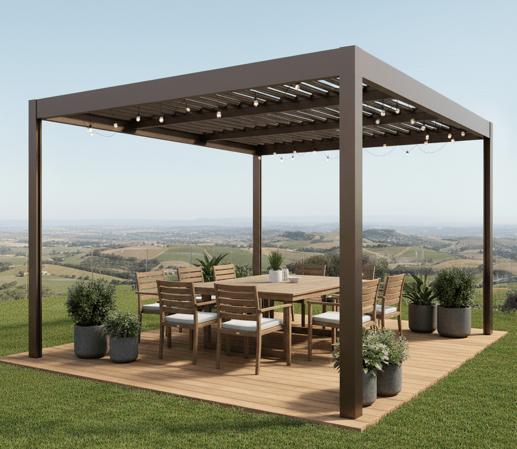 Modern louvre pergola aluminium residential Gauteng